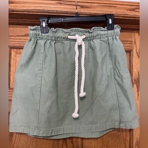 J. Crew Olive Mini Skirt with Rope Tie 100% cotton